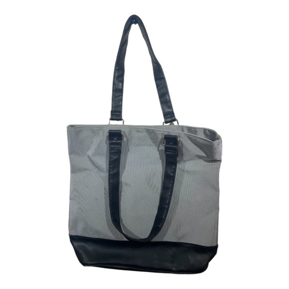 Calvin Klein EUC Black Grey Tote Bag Purse Shoulder Bag